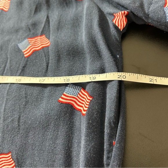 Denim & Flower Born Free Flag Button Down Shirt Ricky Singh Men's Navy Sz Large - Picture 6 of 7
